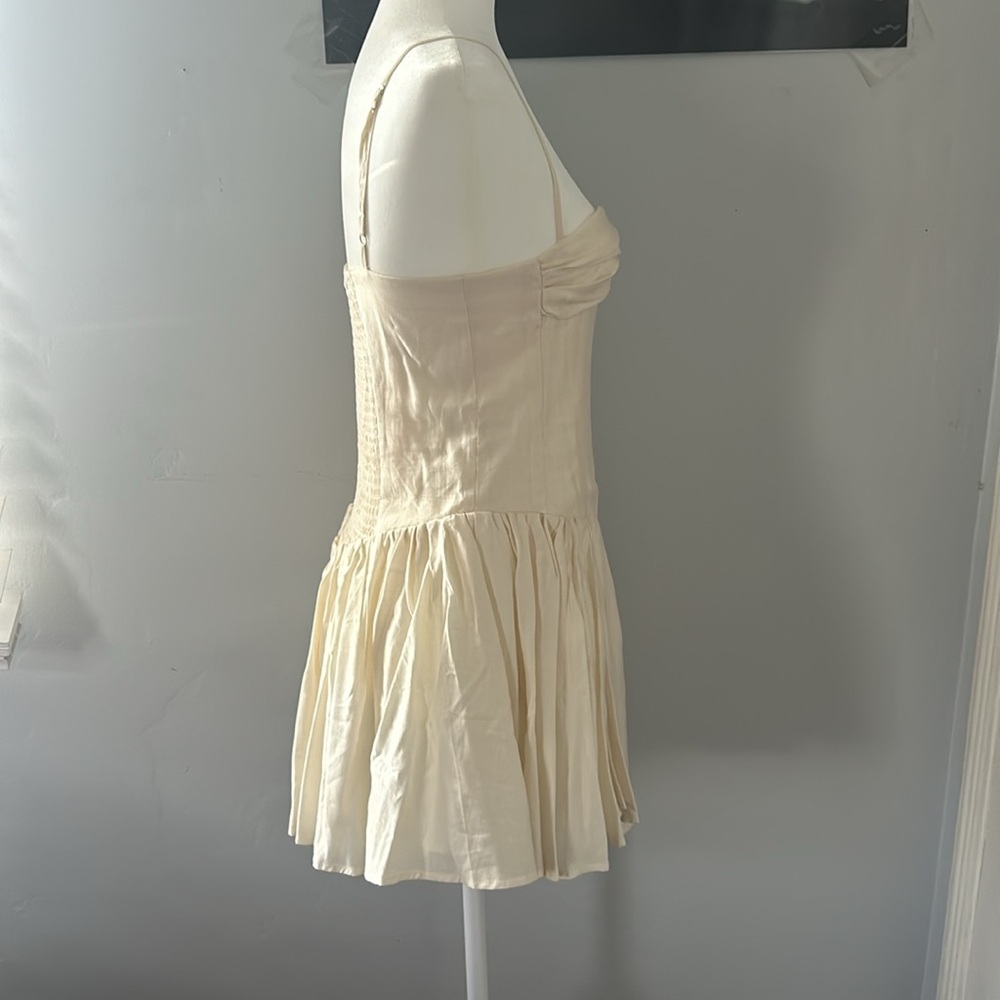 Cream Mini Ruffled Dress - Picture 3 of 6